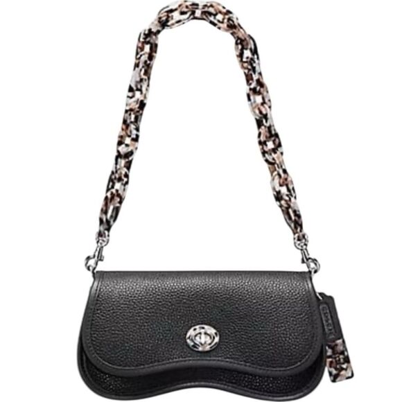 Coach Leather Wavy Dinky Crossbody/Shoulder Bag Coachtopia Pebbled Leather NWT - Picture 2 of 12